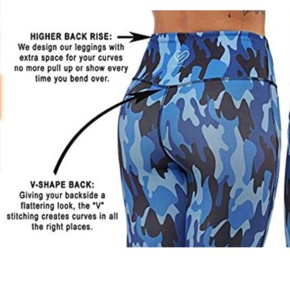 Camouflage Yoga leggings V shaped back - Picture 5 of 6